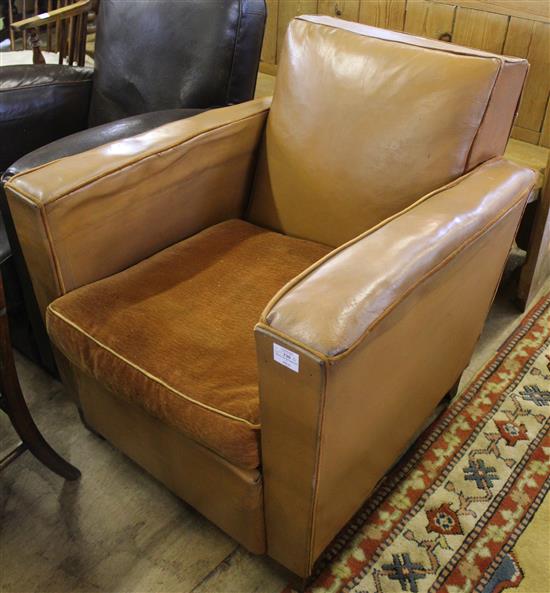 French leather armchair(-)